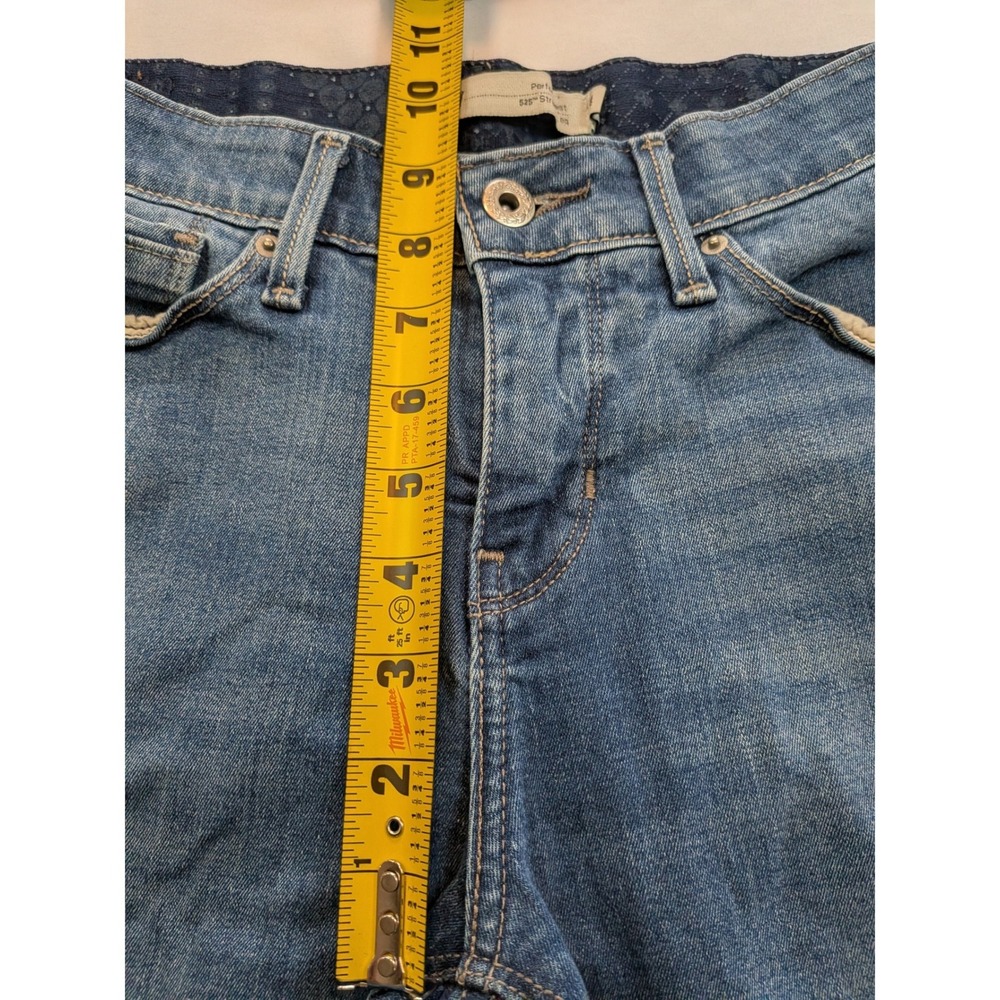 Levis 525 Perfect Waist Straight Leg Jeans Medium Wash Blue Size 4M W27 L32 - Picture 8 of 13
